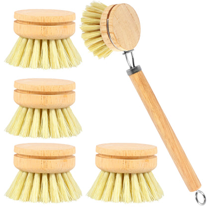 Bamboo Dish Brush Set pot