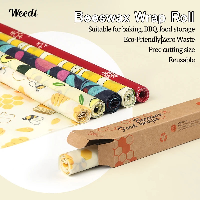 Reusable Beeswax Wrap Roll, Eco-Friendly