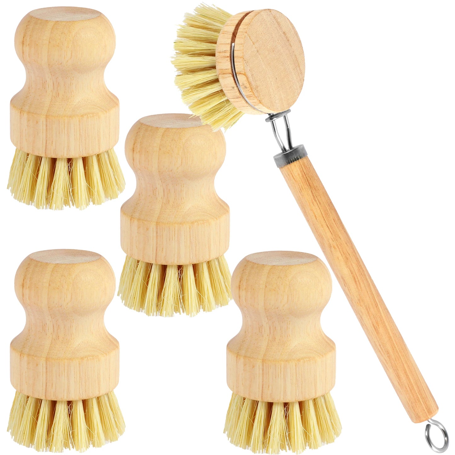 Bamboo Dish Brush Set pot